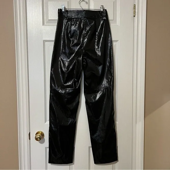 Aritzia Wilfred Funk High Rise Glossy Vinyl Vegan Leather Pants in Black - Sz 4 - Picture 7 of 16